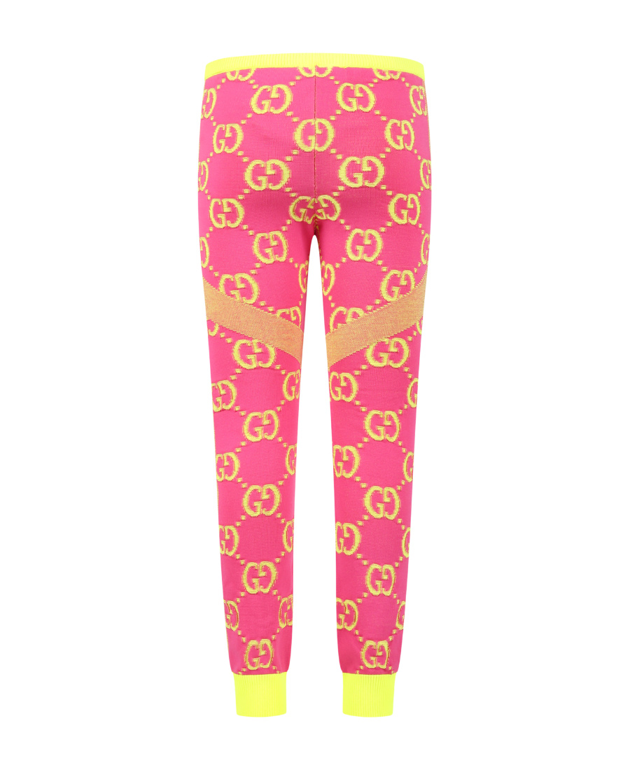 Gucci Gg Damier-jacquard Leggings In Red