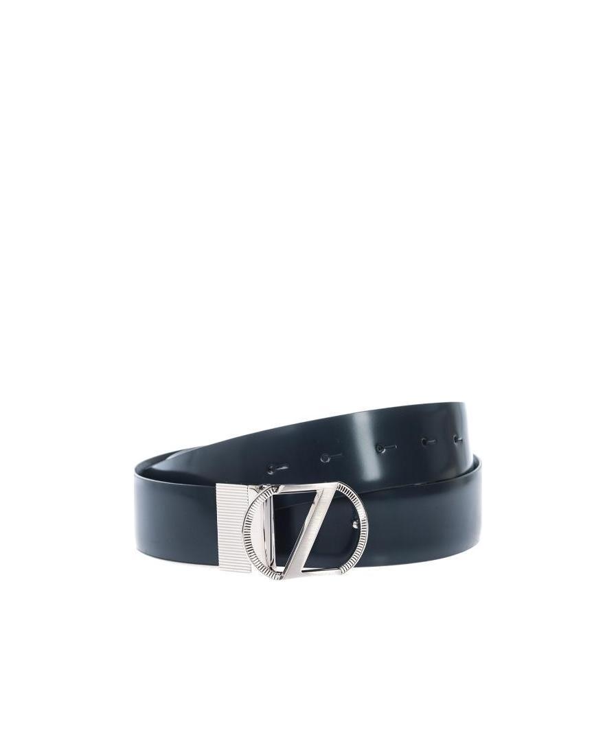 Zegna Logo Belt In Gray