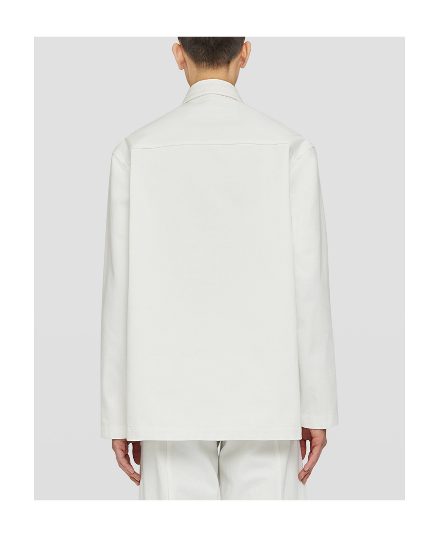 Jil Sander Organic Cotton Denim Shirt In White