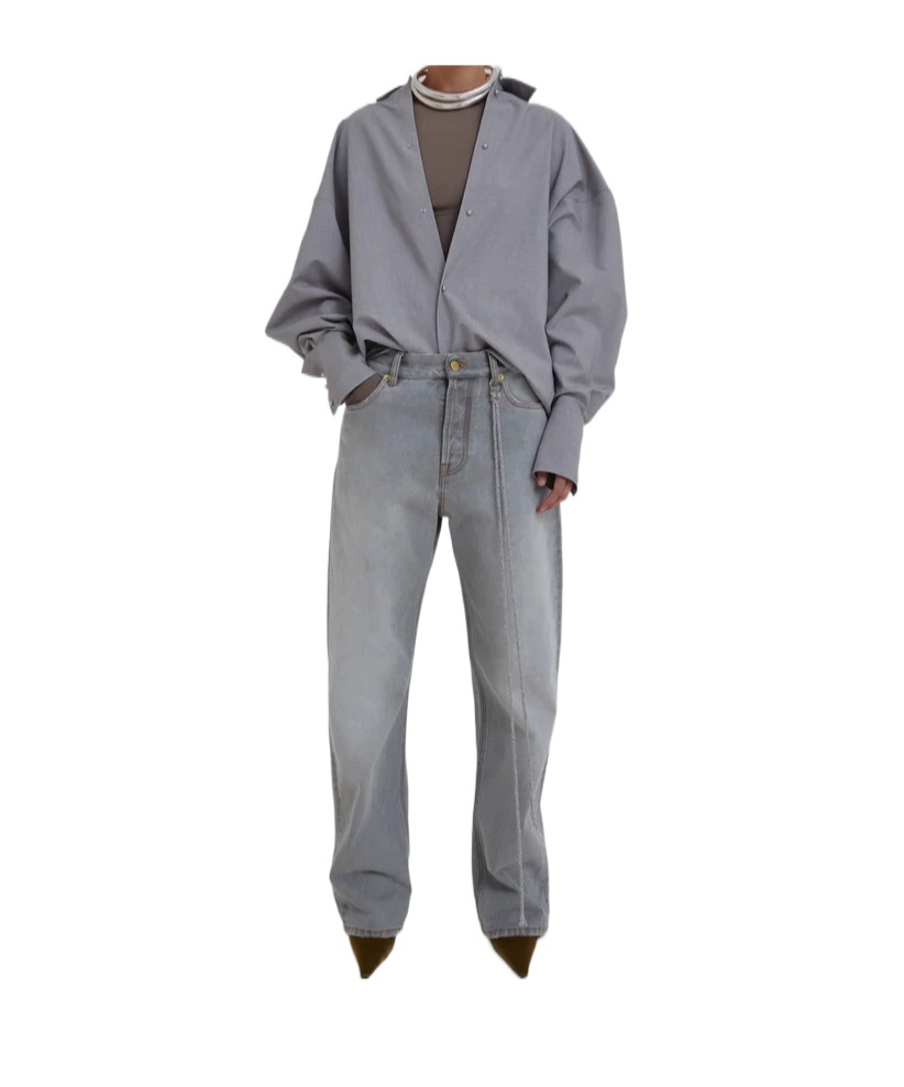 Darkpark Carla - Oversize Wool Shirt In Gray