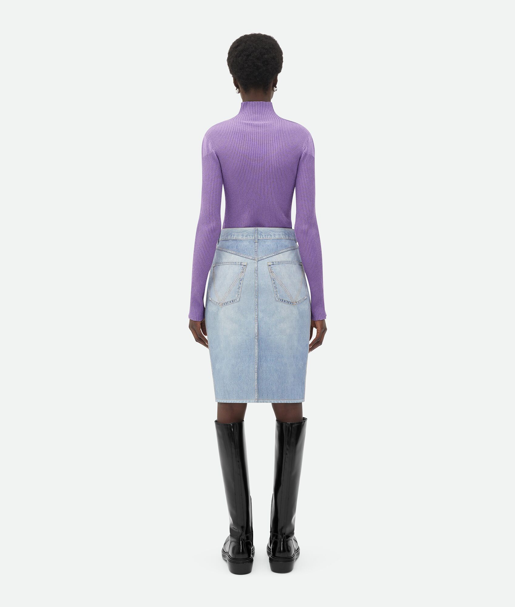 Bottega Veneta Denim Skirt In Blue