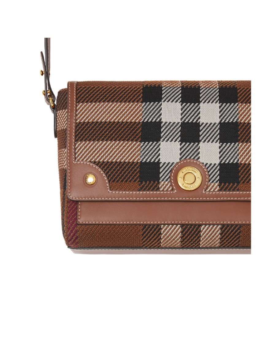 Burberry Check-pattern Crossbody Bag In Brown