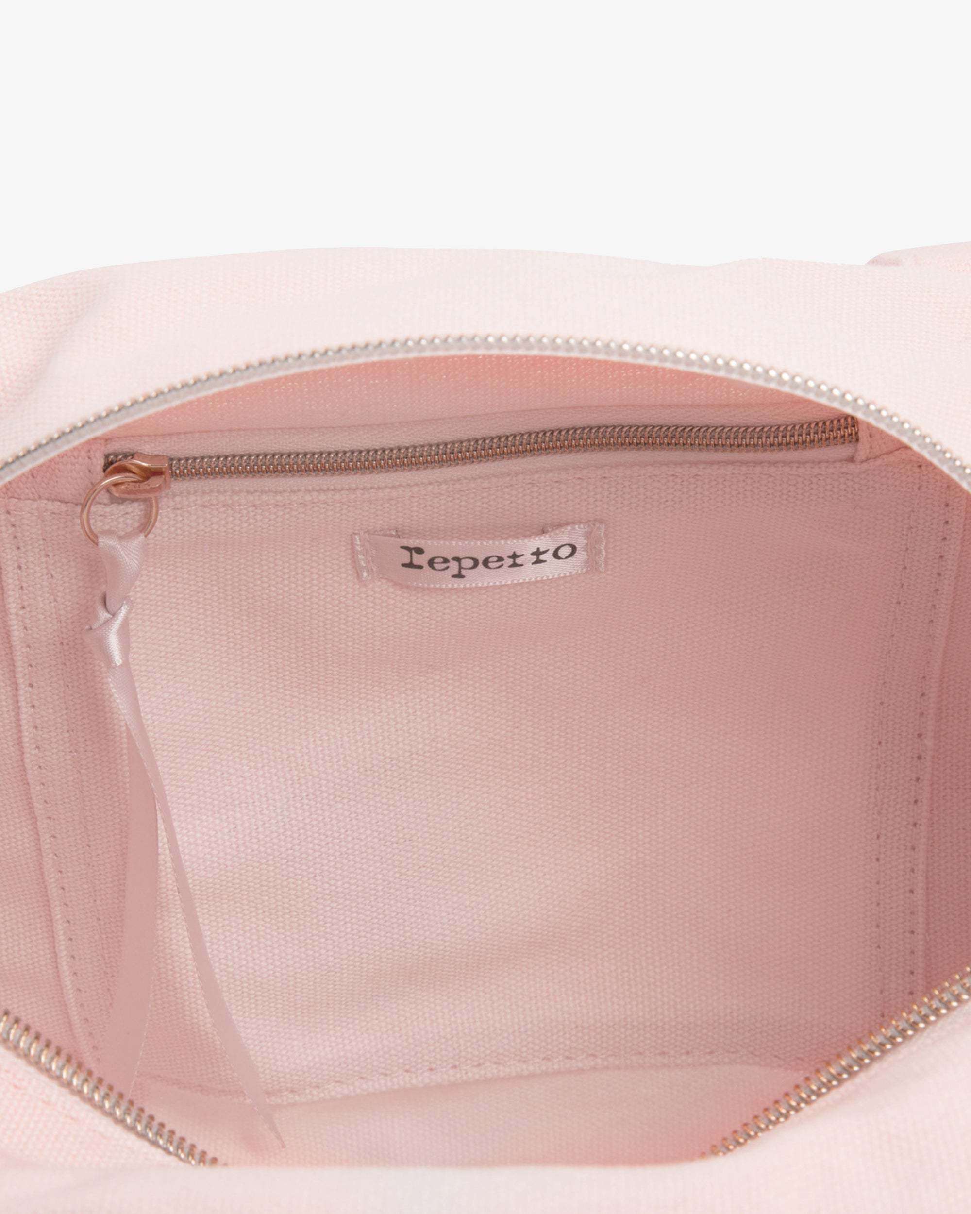 Repetto Small Cotton Duffle Bag With Logo In Pink