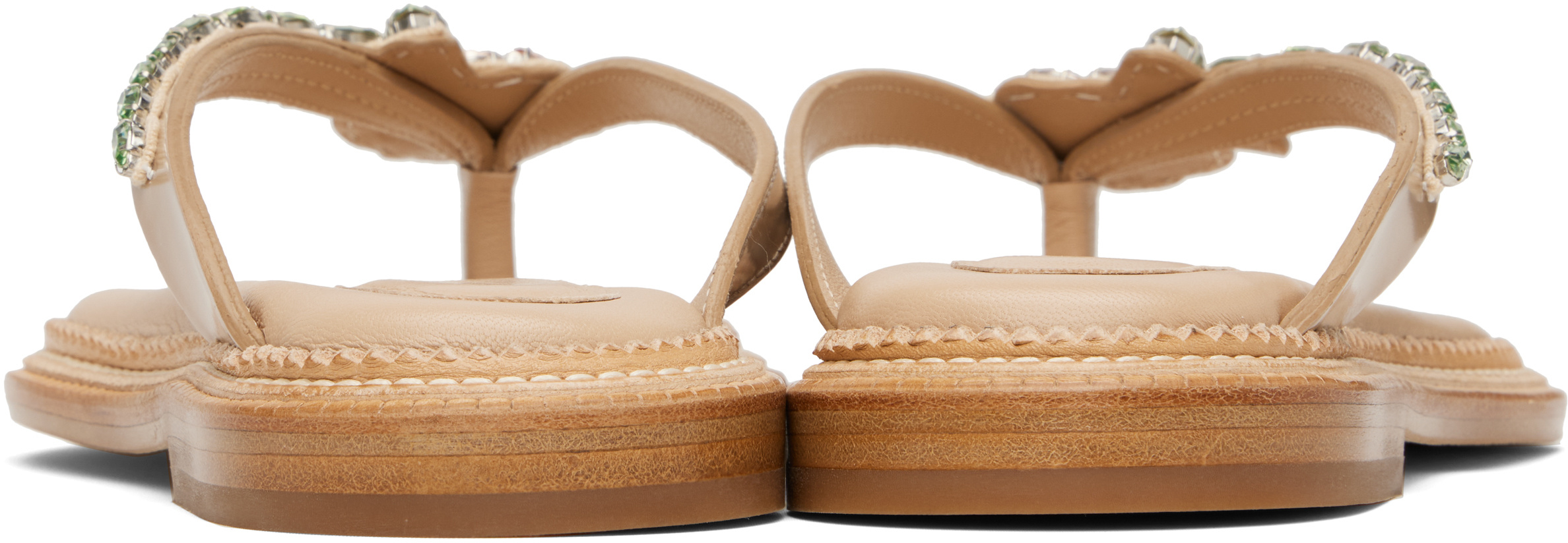 Simone Rocha Embellished Flower Flip-flops In Brown