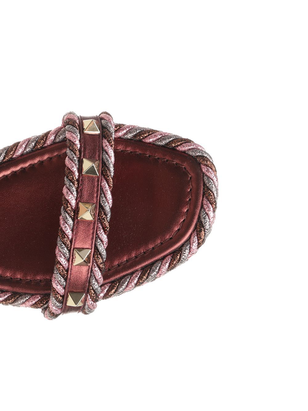 Valentino Open Toe Flat Sandals In Multi