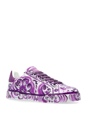 Dolce & Gabbana Majolica-print Portofino Light Strobel Sneaker In Purple