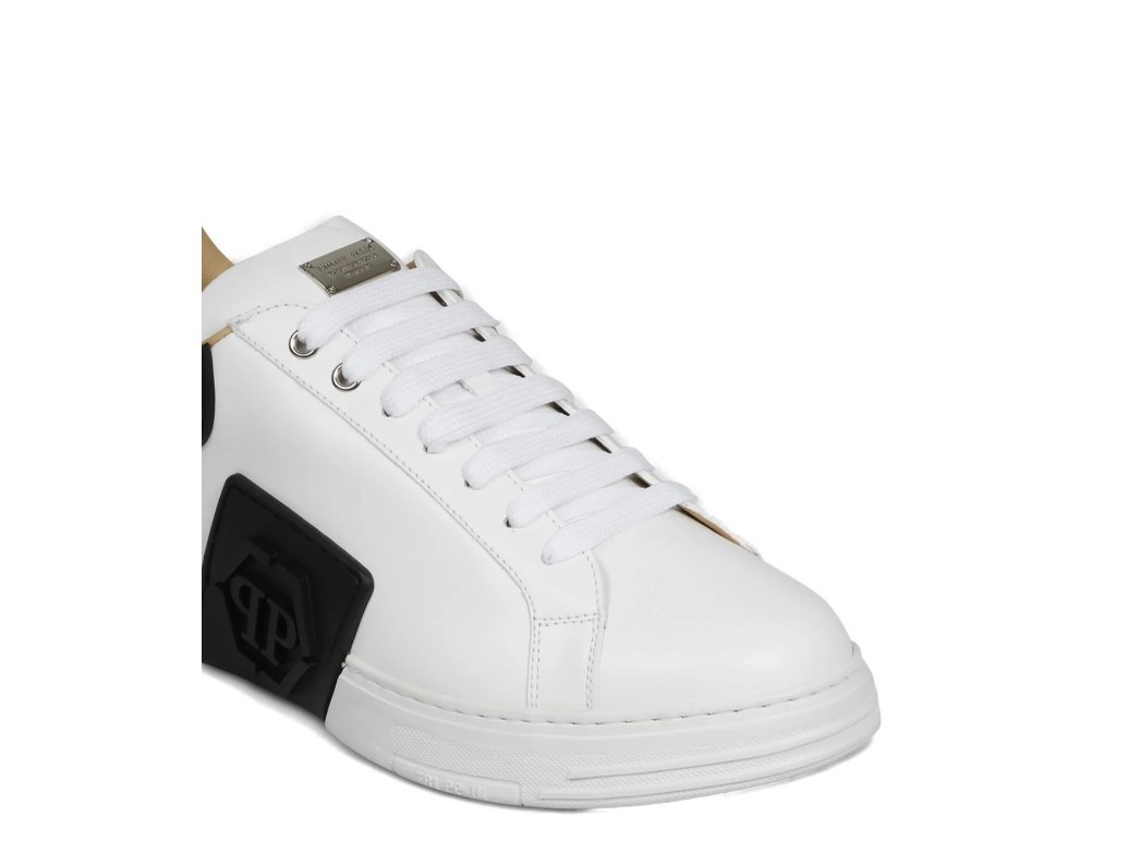 Shop Philipp Plein Lo-top Hexagon Sneakers In White