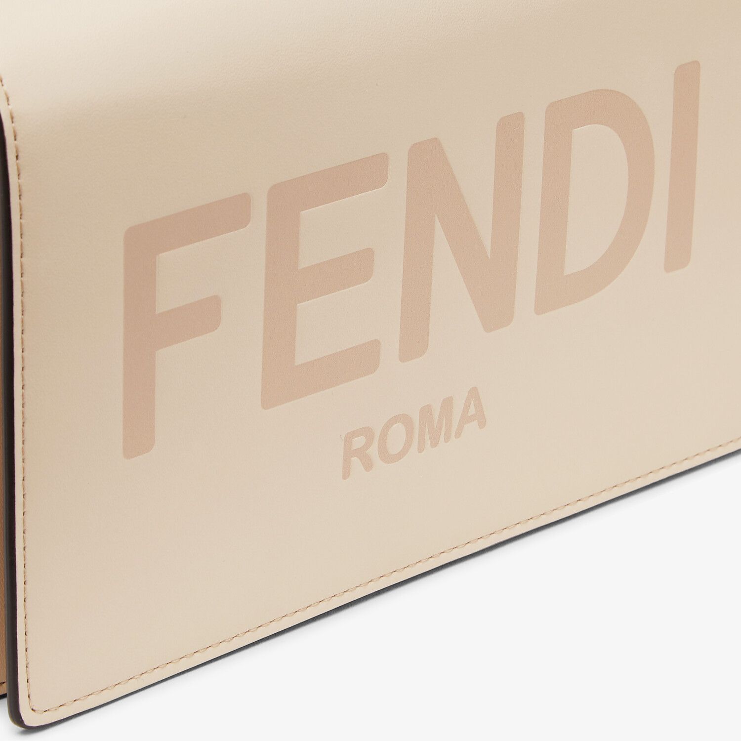 Fendi Mini Chain Strap Wallet In Nude
