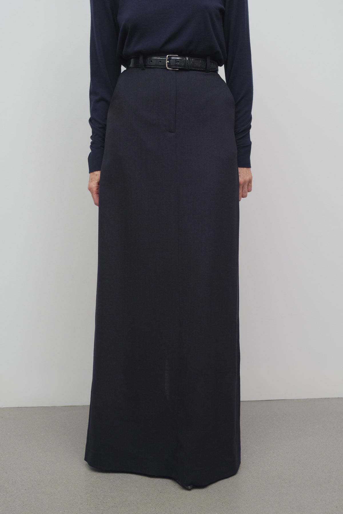 The Row A-line Wool Skirt In Black