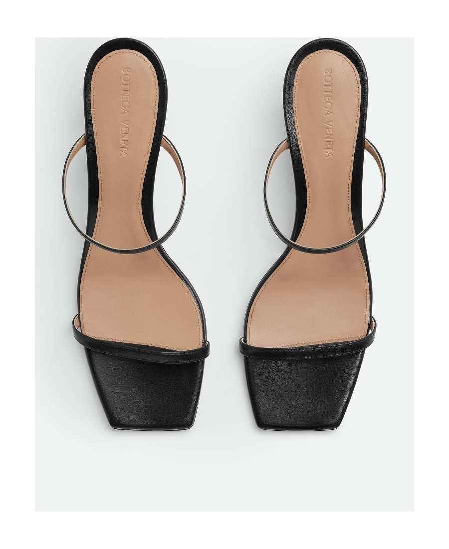 Bottega Veneta Leather Two-band Knot Slide Sandals In Black