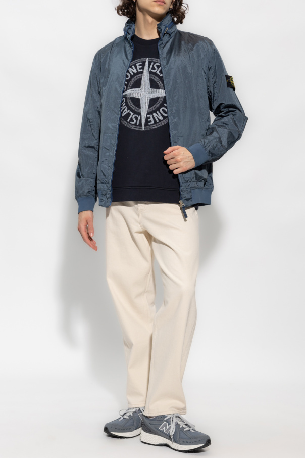 STONE ISLAND STONE ISLAND LOGO PATCH ZIPPED JACKET