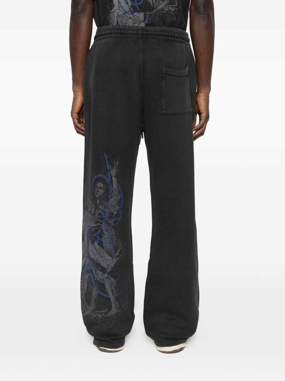 Off-white Graphic Print Sweatpants Side Pockets In Black