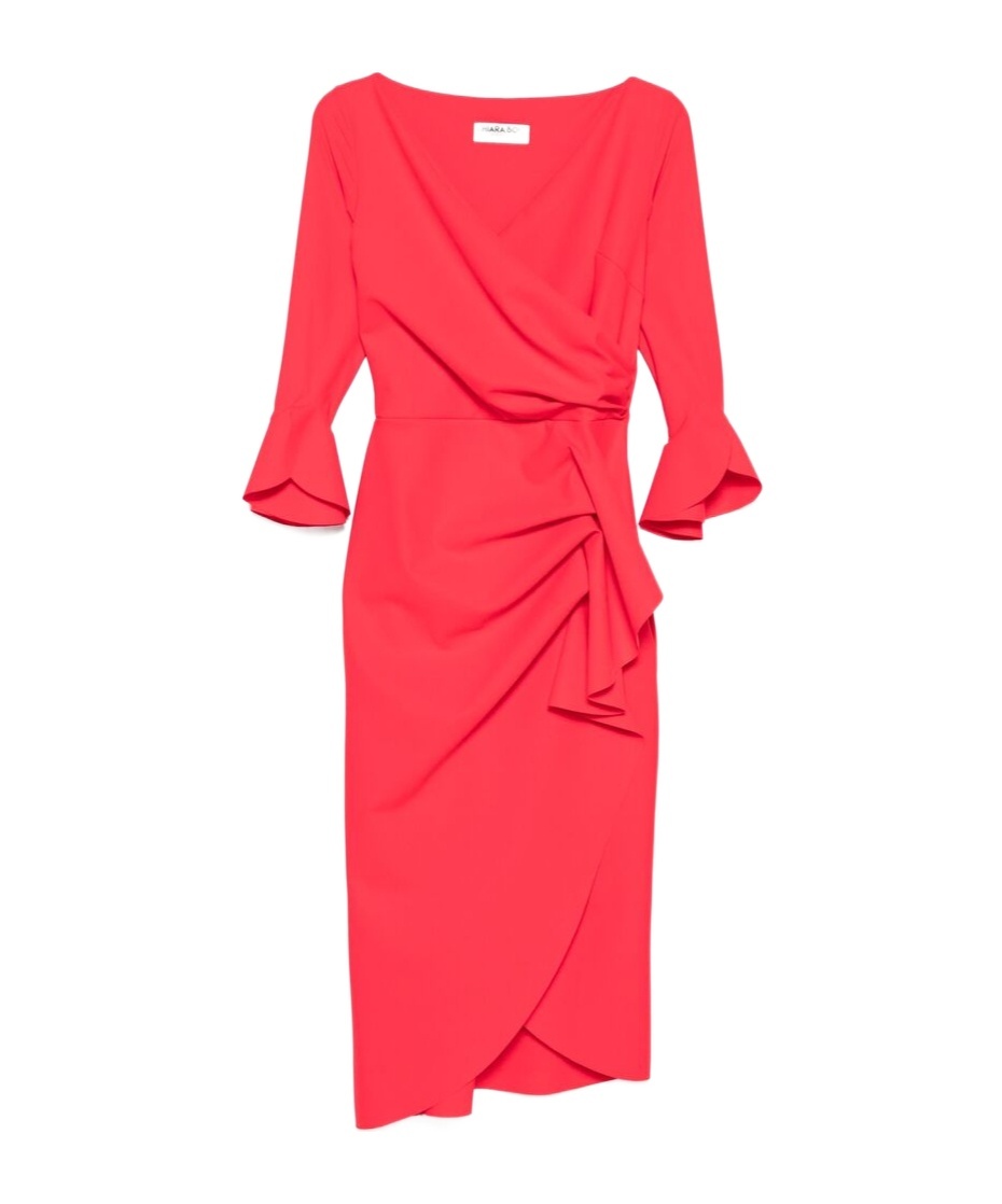 Shop Chiara Boni La Petite Robe Triwan Midi Dress In Orange