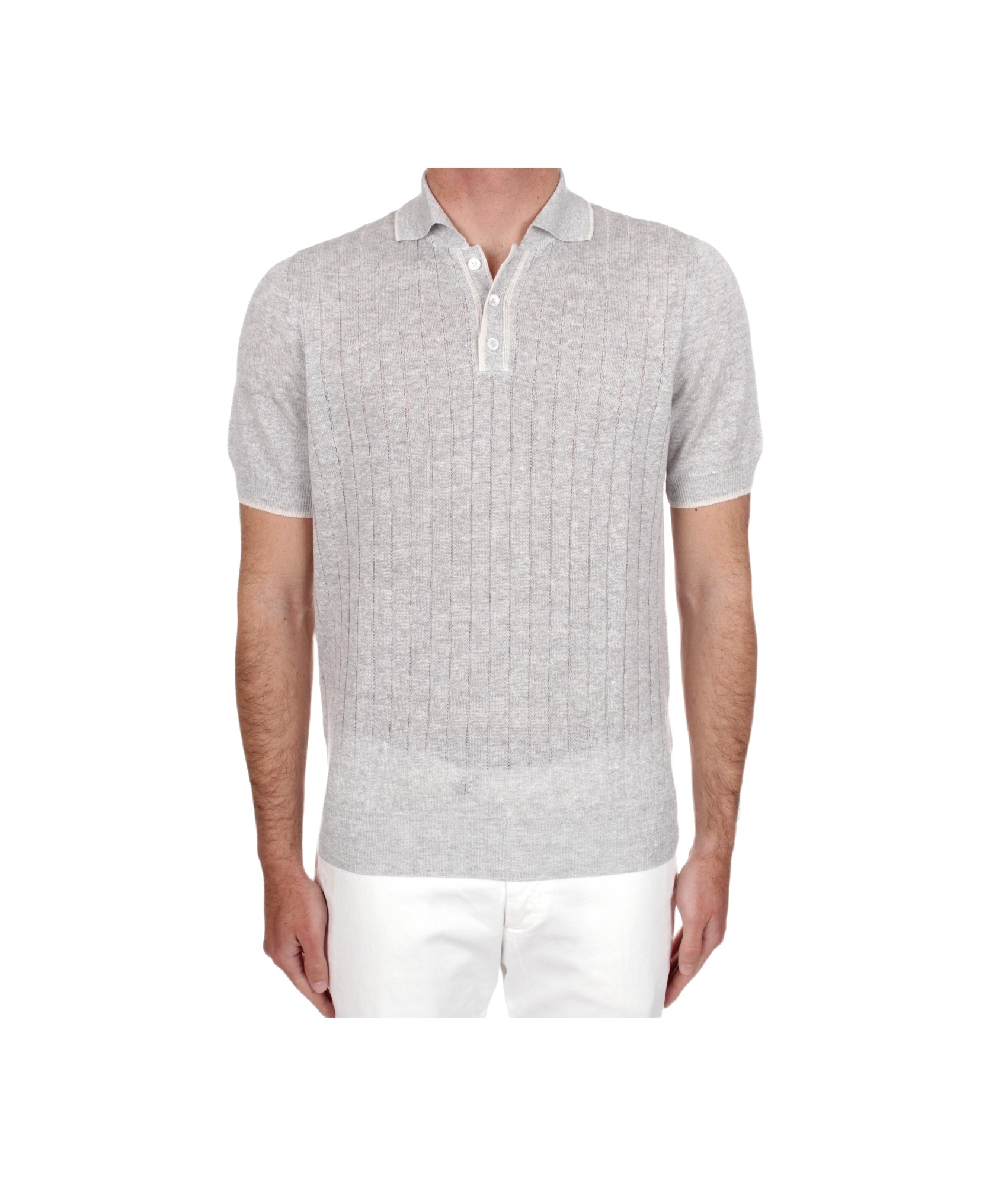 Fedeli Short-sleeved Polo Shirt In Gray