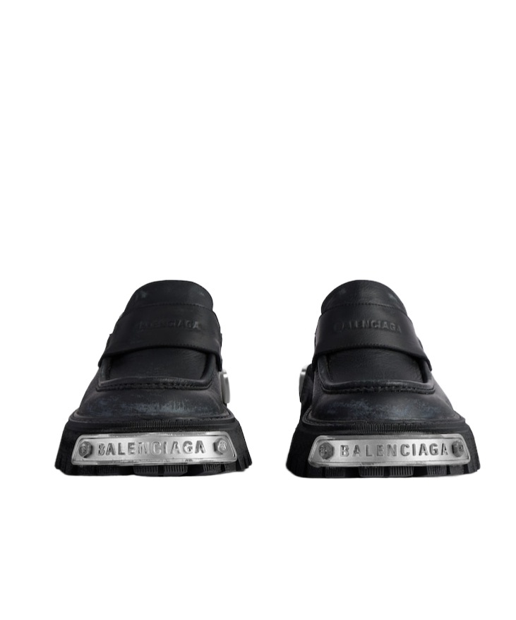 Balenciaga 50mm Tractor Leather Loafers In Black