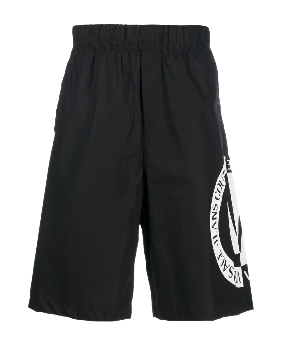 Versace Jeans Logo-print Shorts In Black