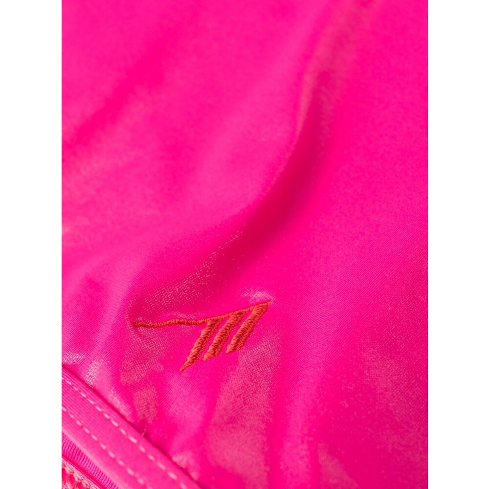 Attico Crossover-strap Bikini Set With Embroidered Logo In Pink