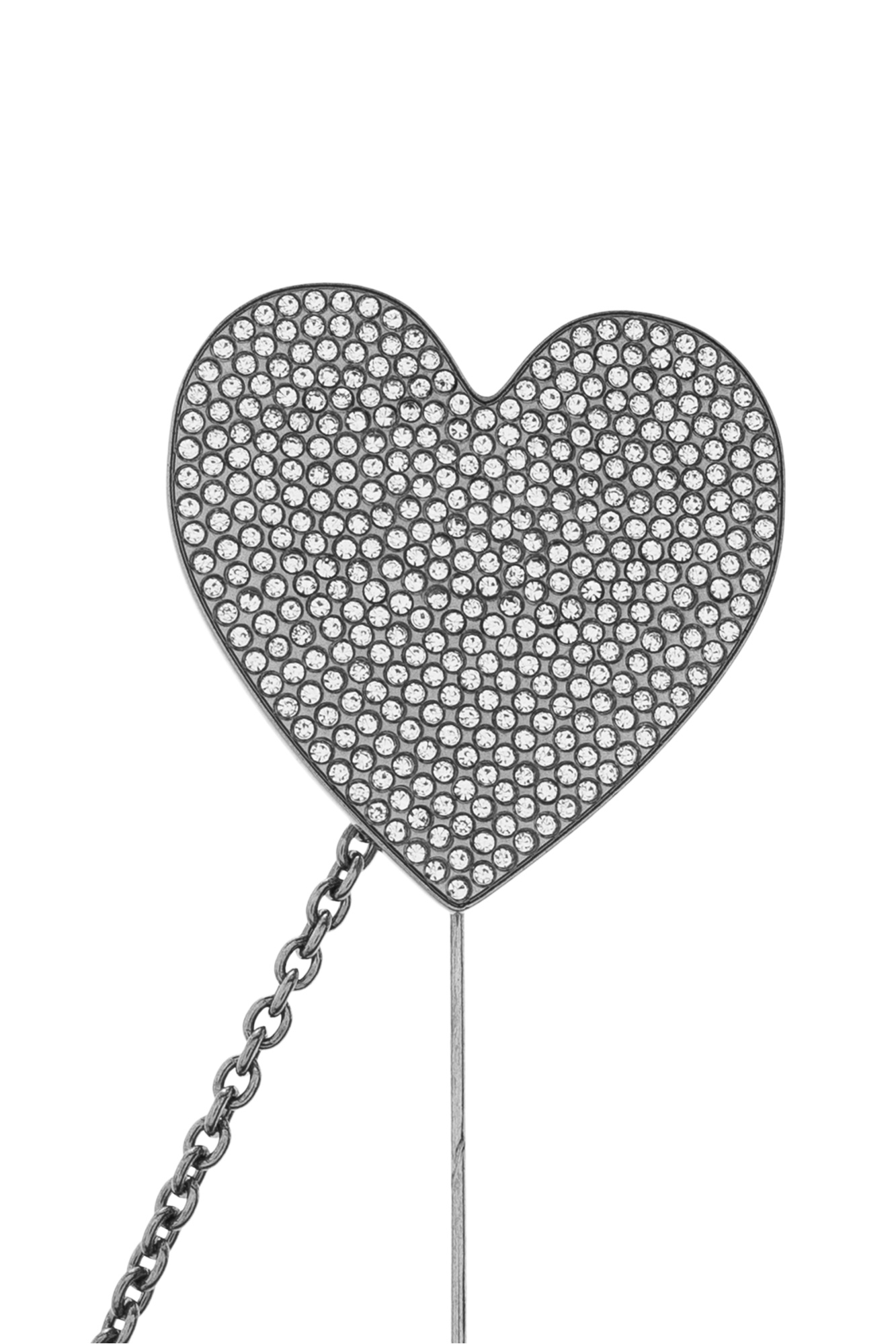 Moschino Heart-shaped Brooch In Silver