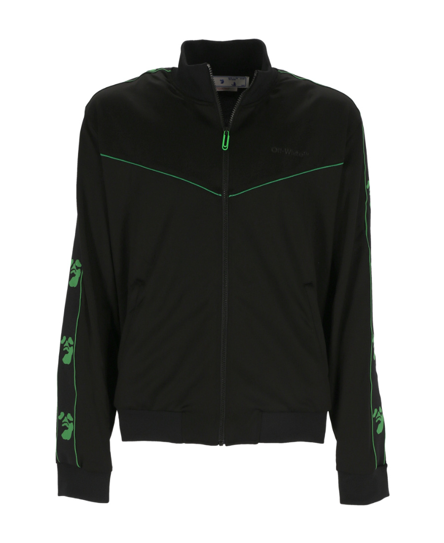 Off-white Ow Face Band Track Top Sweatshirt In Black