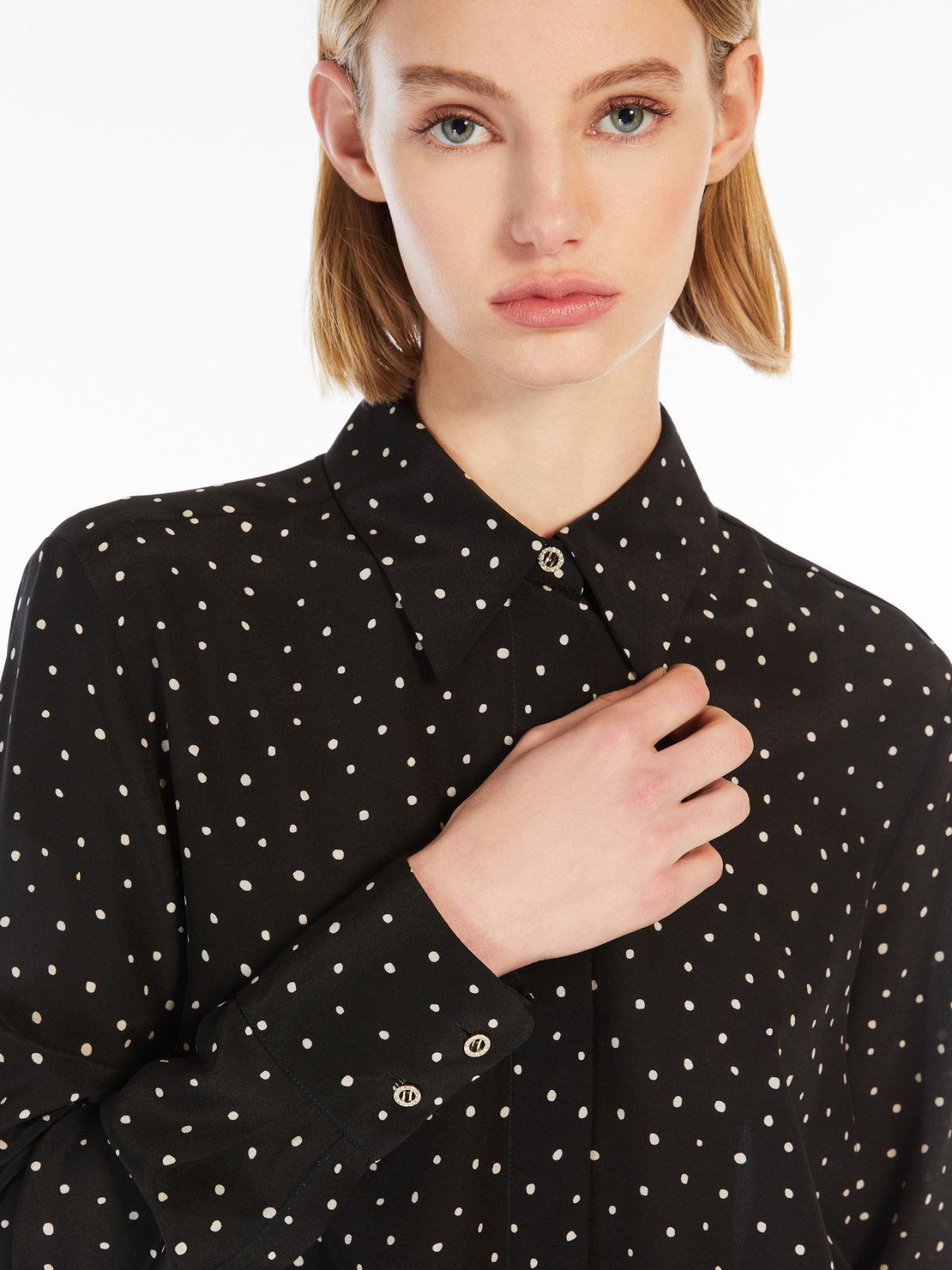 Max Mara Studio Pagine Silk Printed Skirt In Black