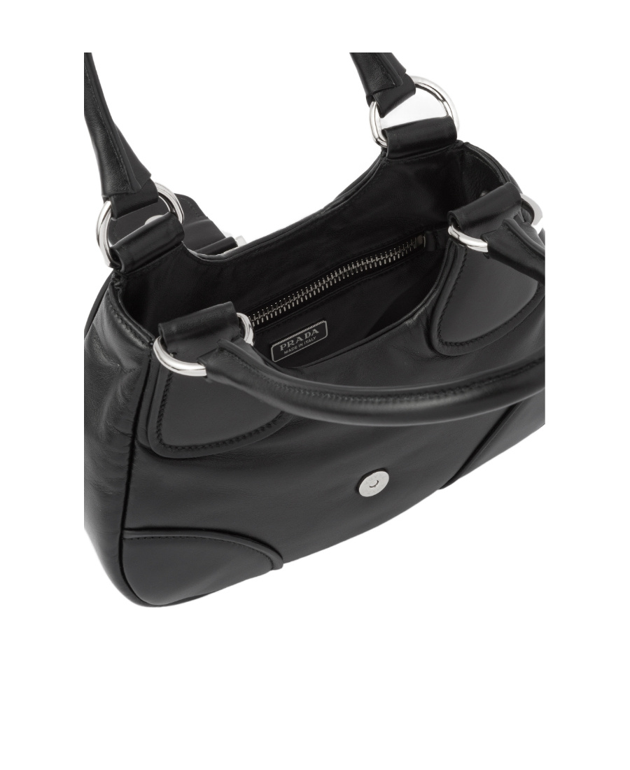 Prada Moon Padded Nappa-leather Mini Bag In Black