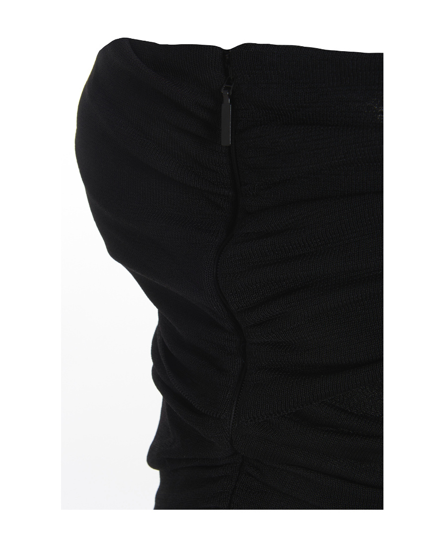 Saint Laurent One-shoulder Draped Maxi Dress In Black