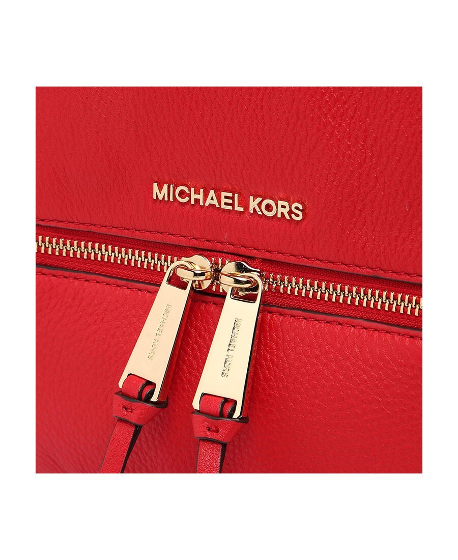 Michael Kors Logo Zipper Backpack In Red