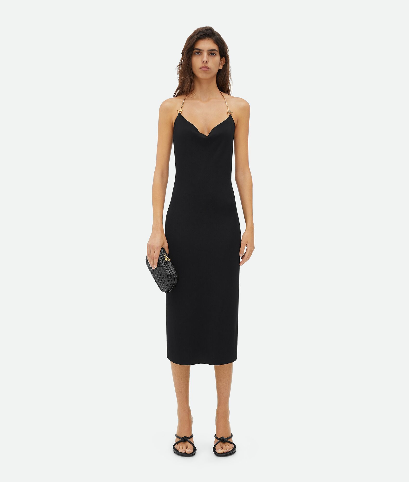 Bottega Veneta Knot With Chain In Black