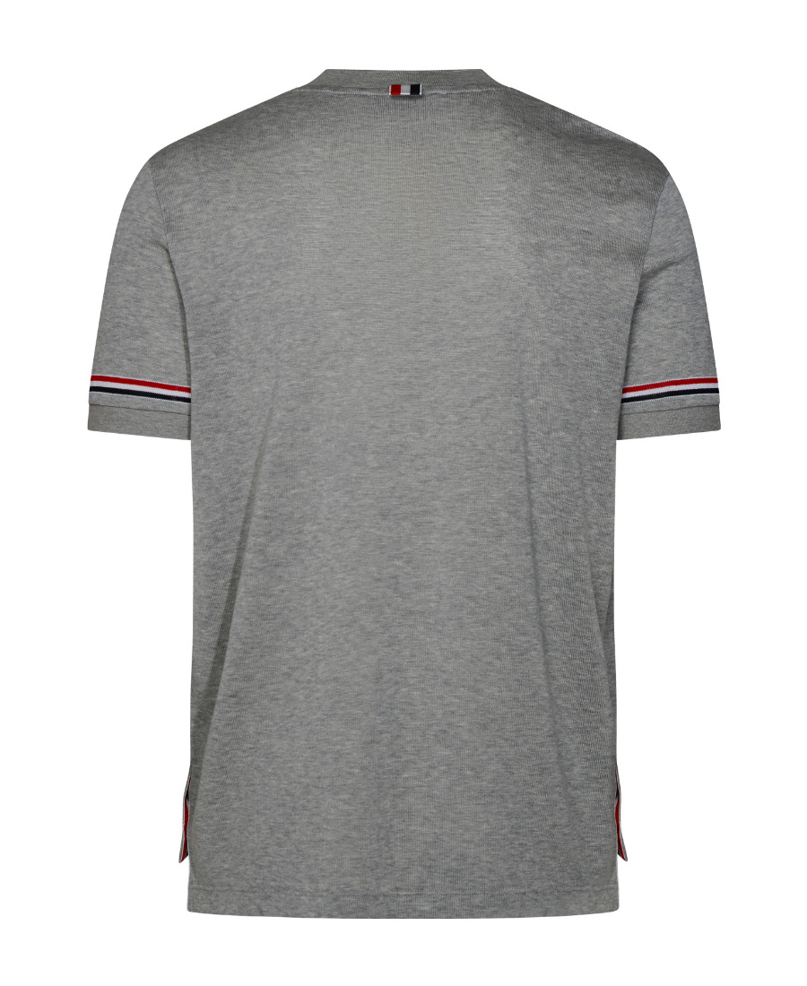 Thom Browne Grey Short Sleeve Crew Neck T-shirt In Cotton Man In Gray