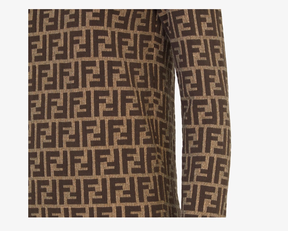 Fendi Ff Monogram Mini Dress In Brown