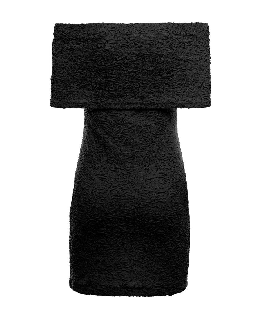 Msgm Off-shoulder Mini Dress In Black