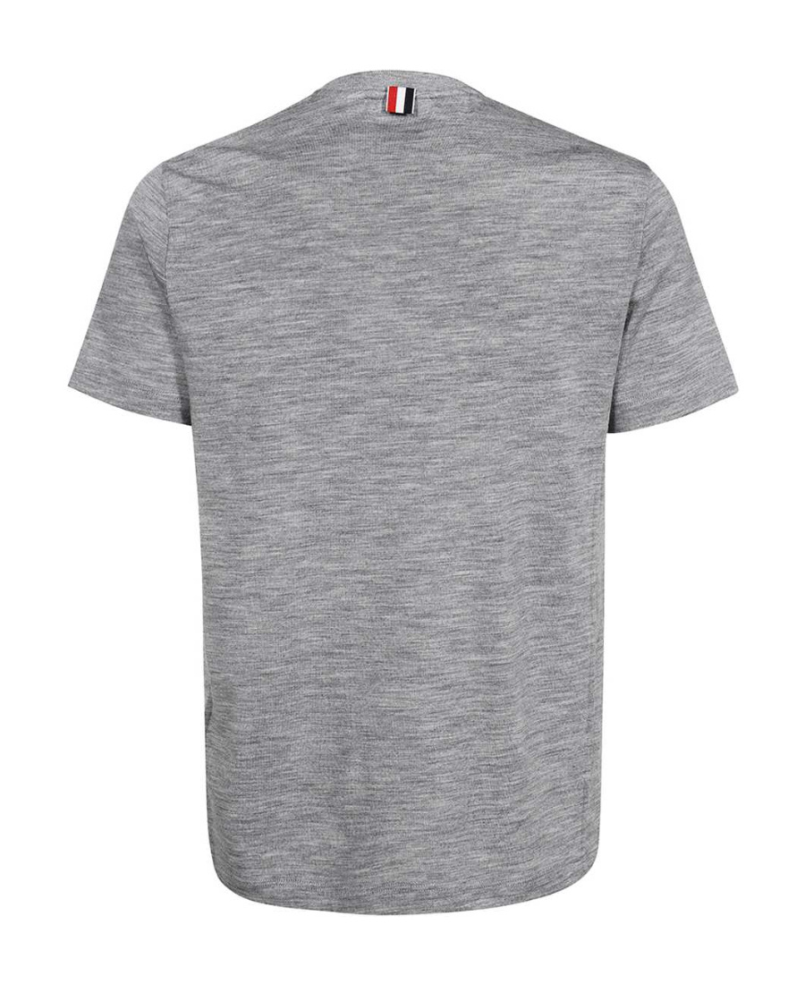 Thom Browne Wool Crew Neck T-shirt In Gray