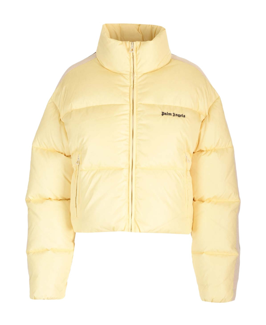 Shop Palm Angels Logo-embroidered Puffer Jacket In Nude