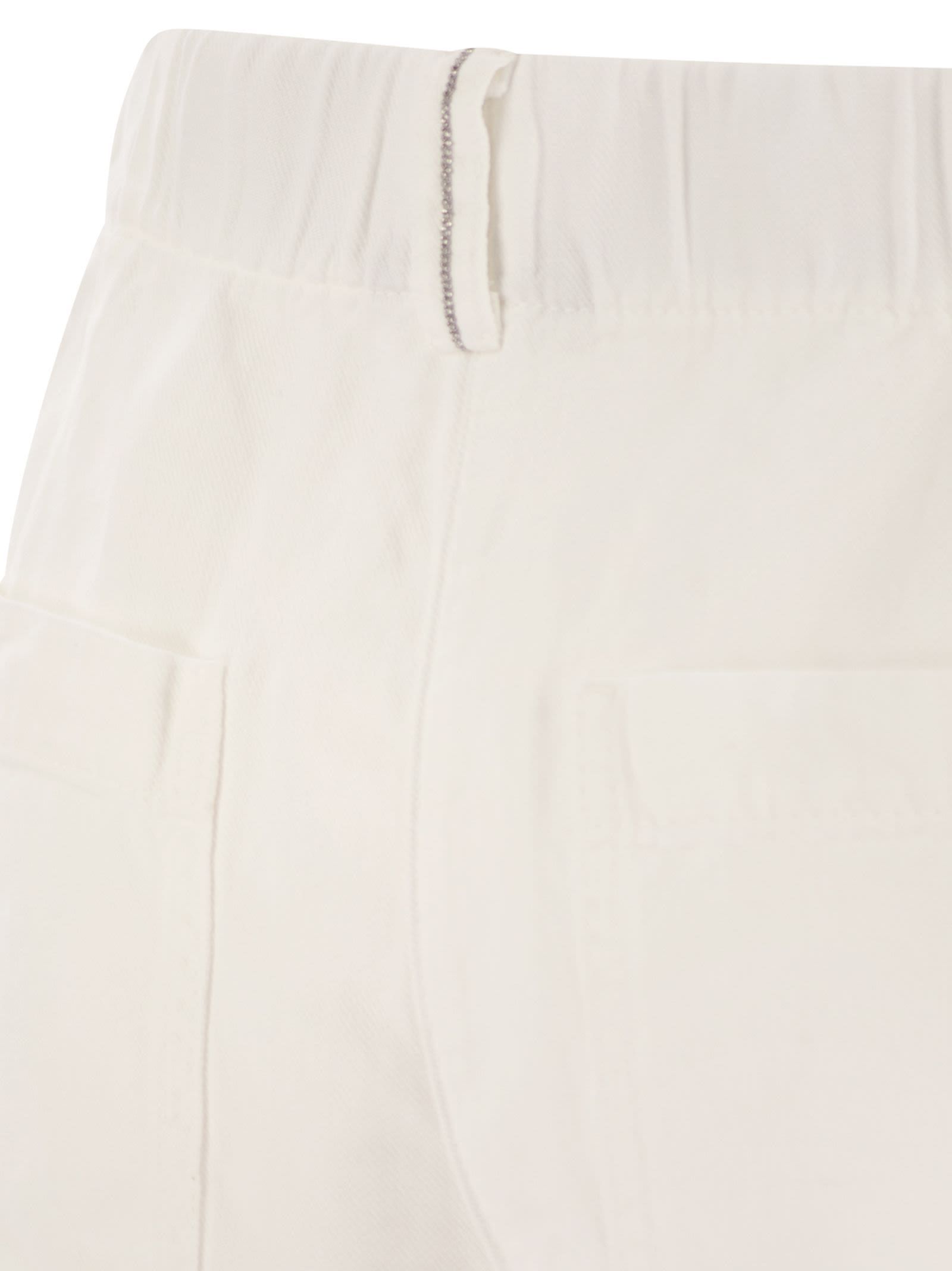 Shop Brunello Cucinelli Cotton-linen Shorts In White