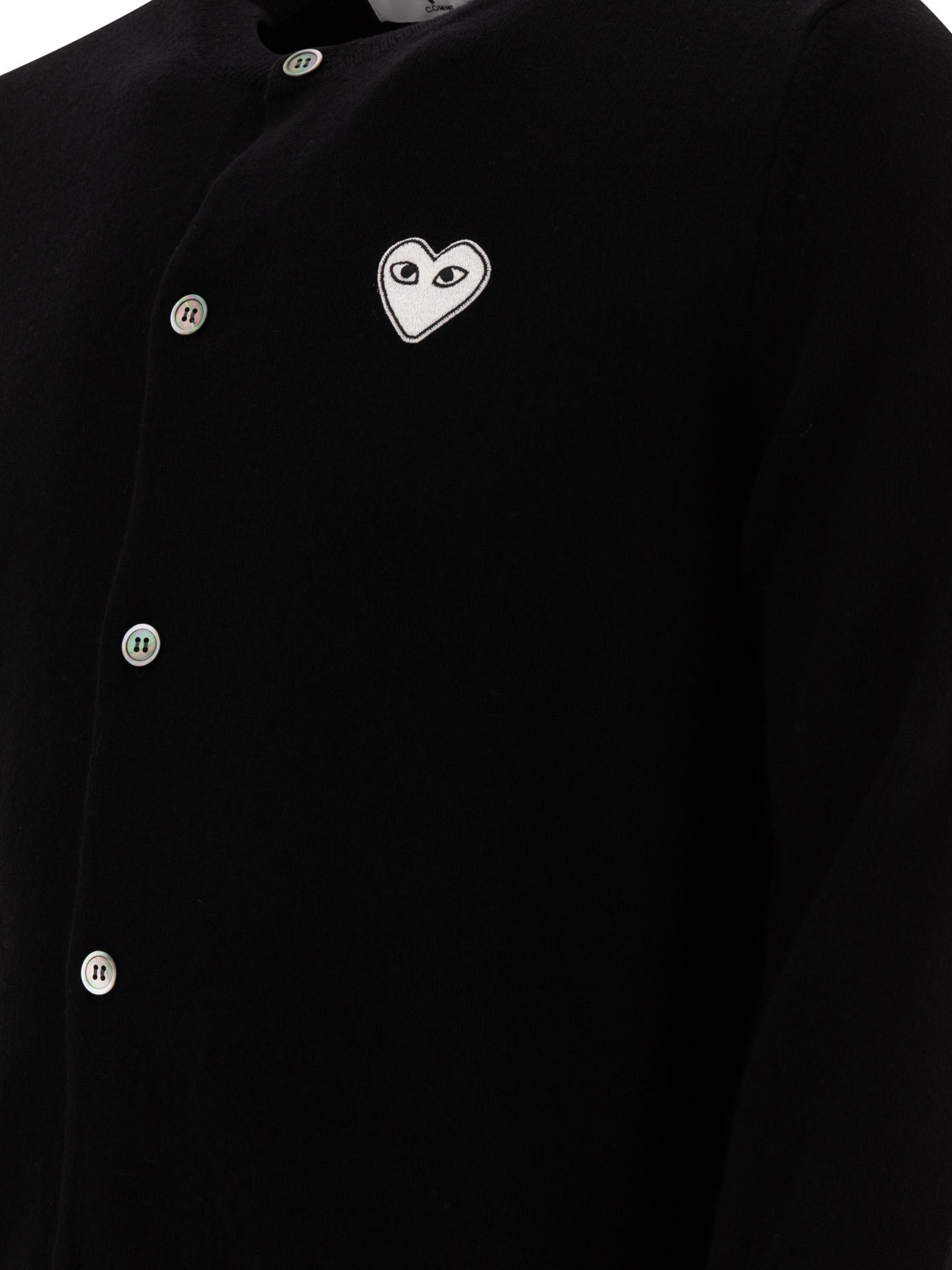 COMME DES GARÇONS PLAY COMME DES GARÇONS PLAY HEART-APPLIQUE CREWNECK CARDIGAN
