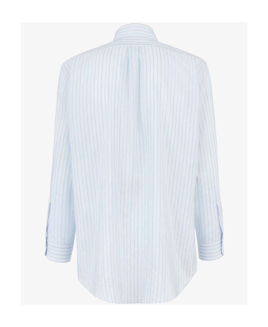 Fendi Logo Striped Shirt In White