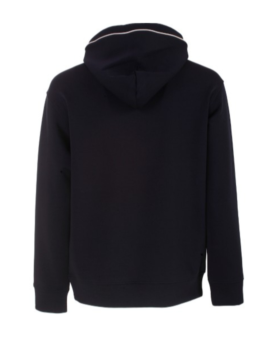 Emporio Armani Logo-embroidered Stretch-cotton Hoodie In Black