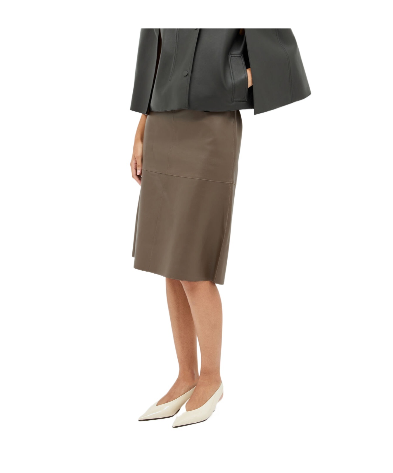 Totême Toteme Women Double Leather Skirt In Multicolor