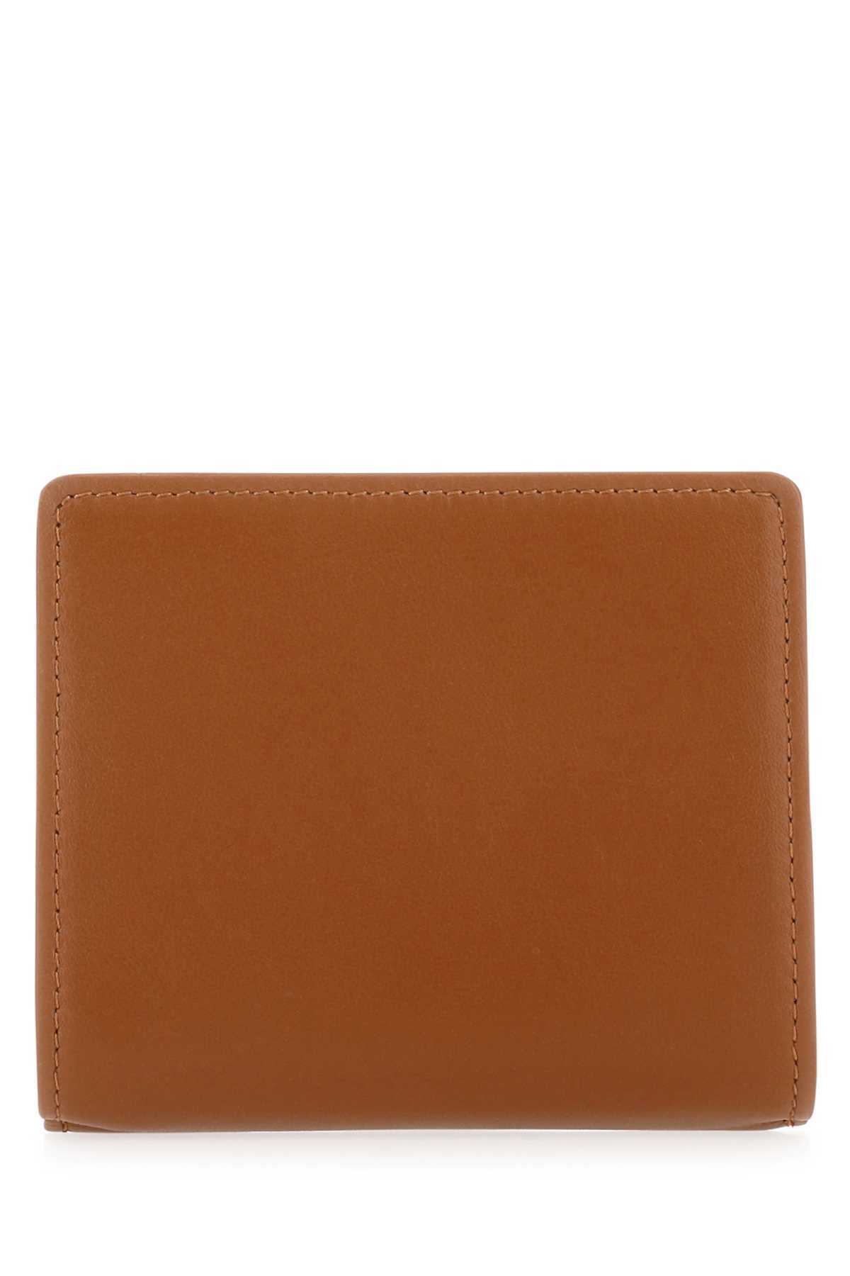 Chloé Embroidered-logo Leather Wallet In Brown