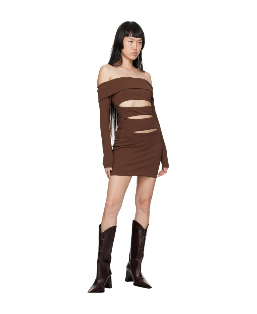 Misbhv Brown Elena Minidress In Brown