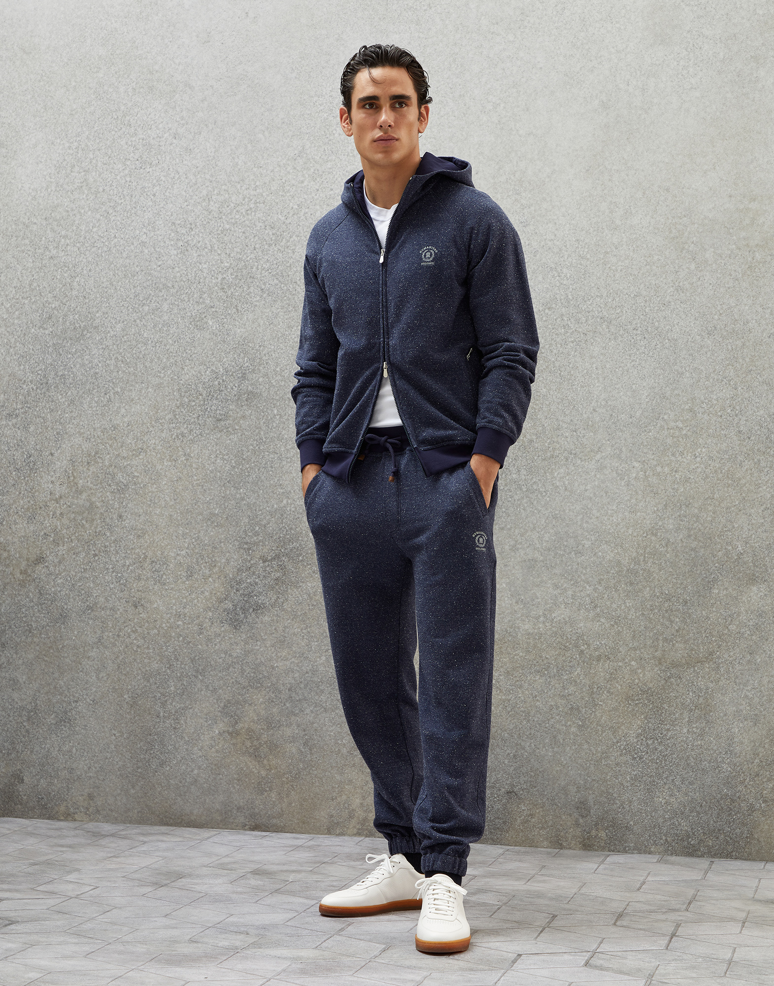 BRUNELLO CUCINELLI LOGO-PRINT TRACK TROUSERS