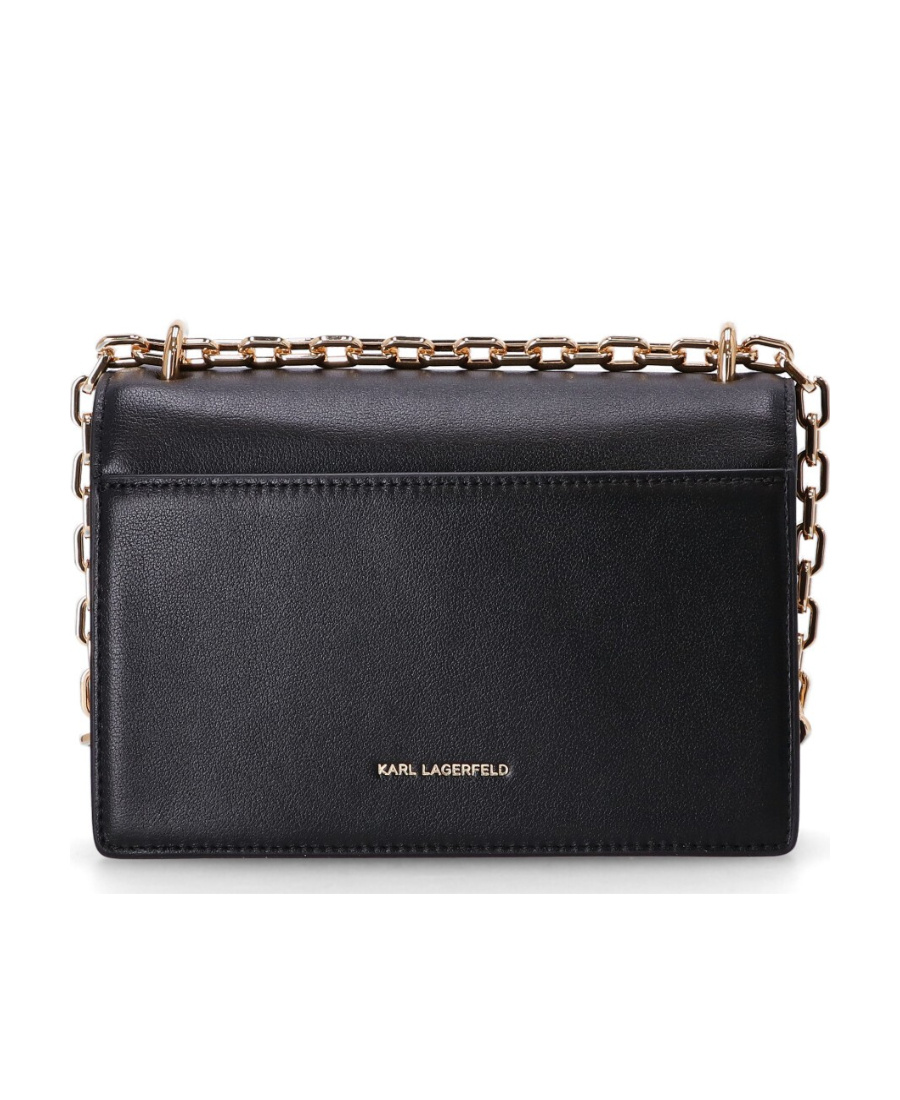 Karl Lagerfeld Karl-signature Leather Bag In Black
