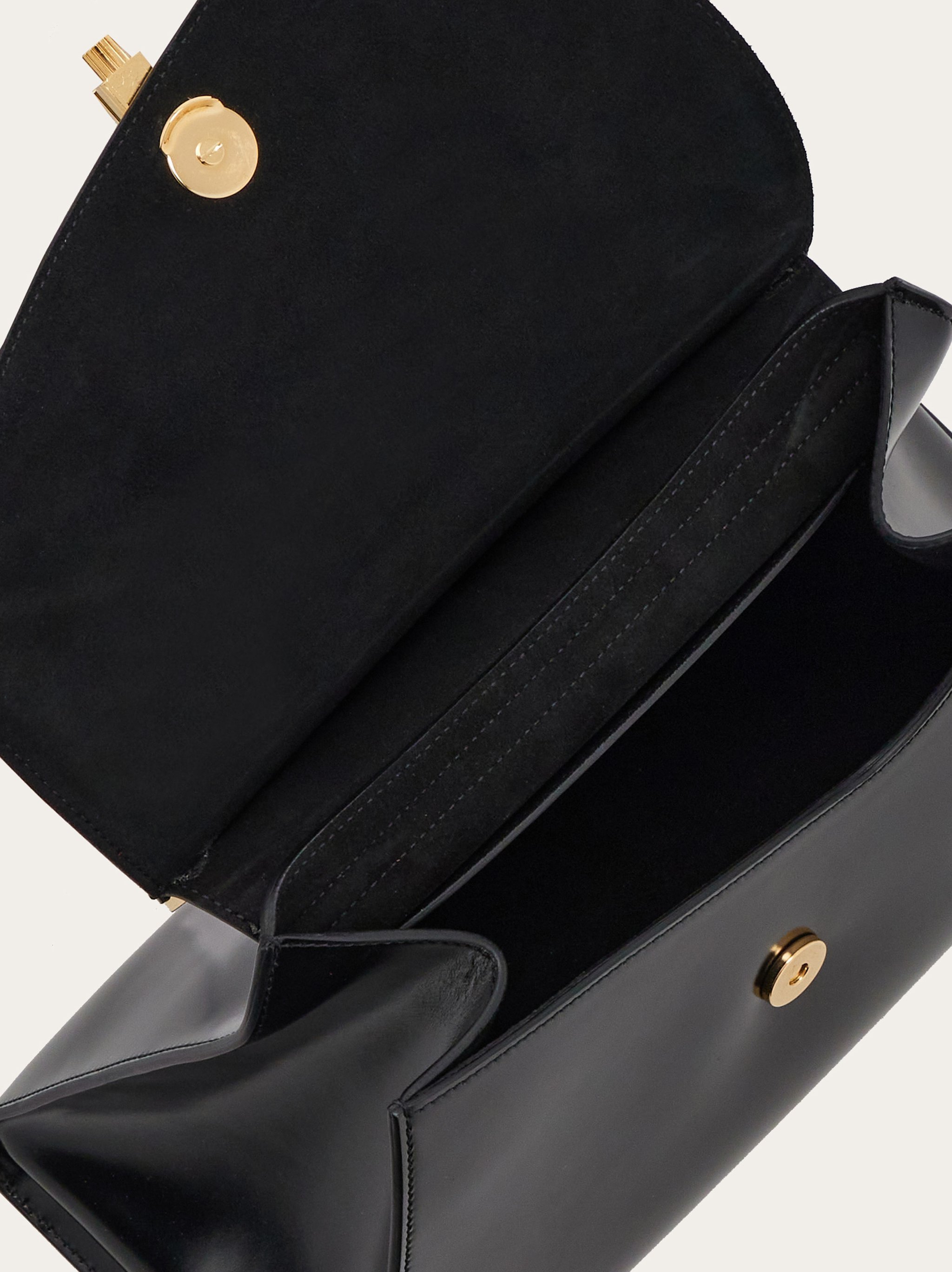 Ferragamo Black Geometric Tote Bag In Black