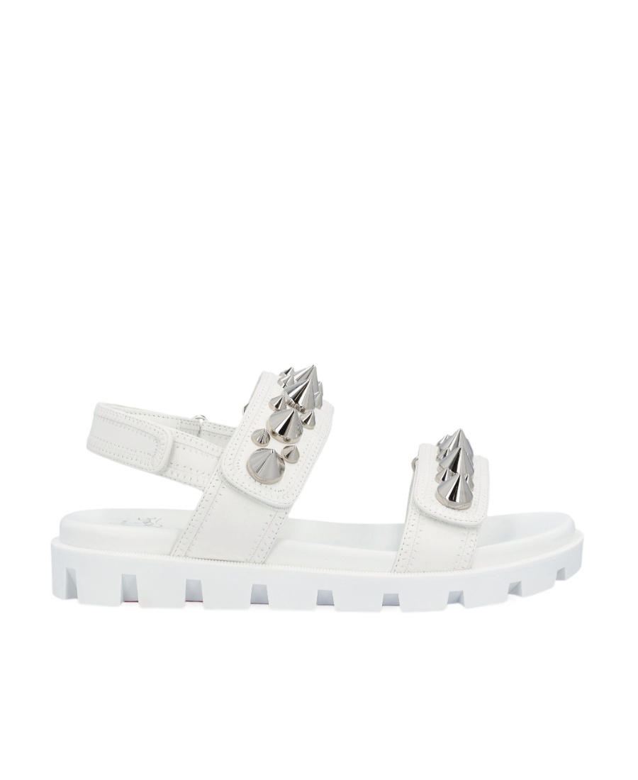 Christian Louboutin Pinned Flat Sandals In White