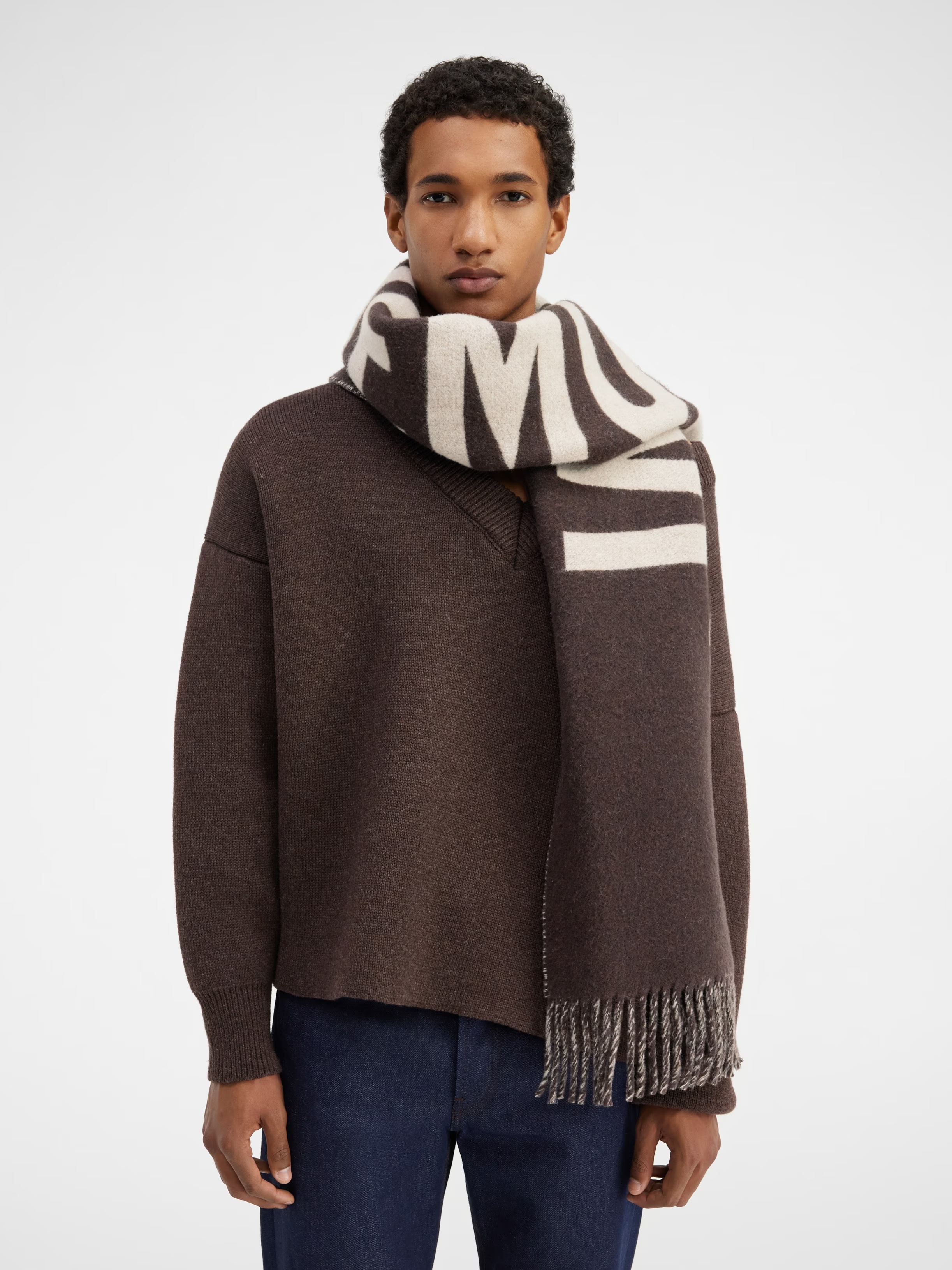 Jacquemus L'écharpe Virgin-wool Scarf In Black