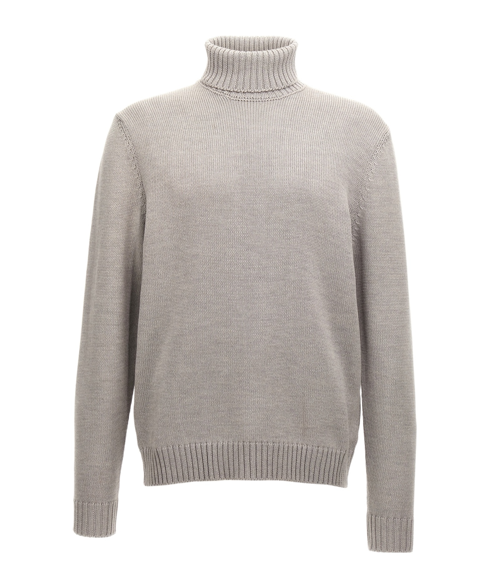 Zanone Wool Turtleneck Sweater With Classic Knit Texture In Nude