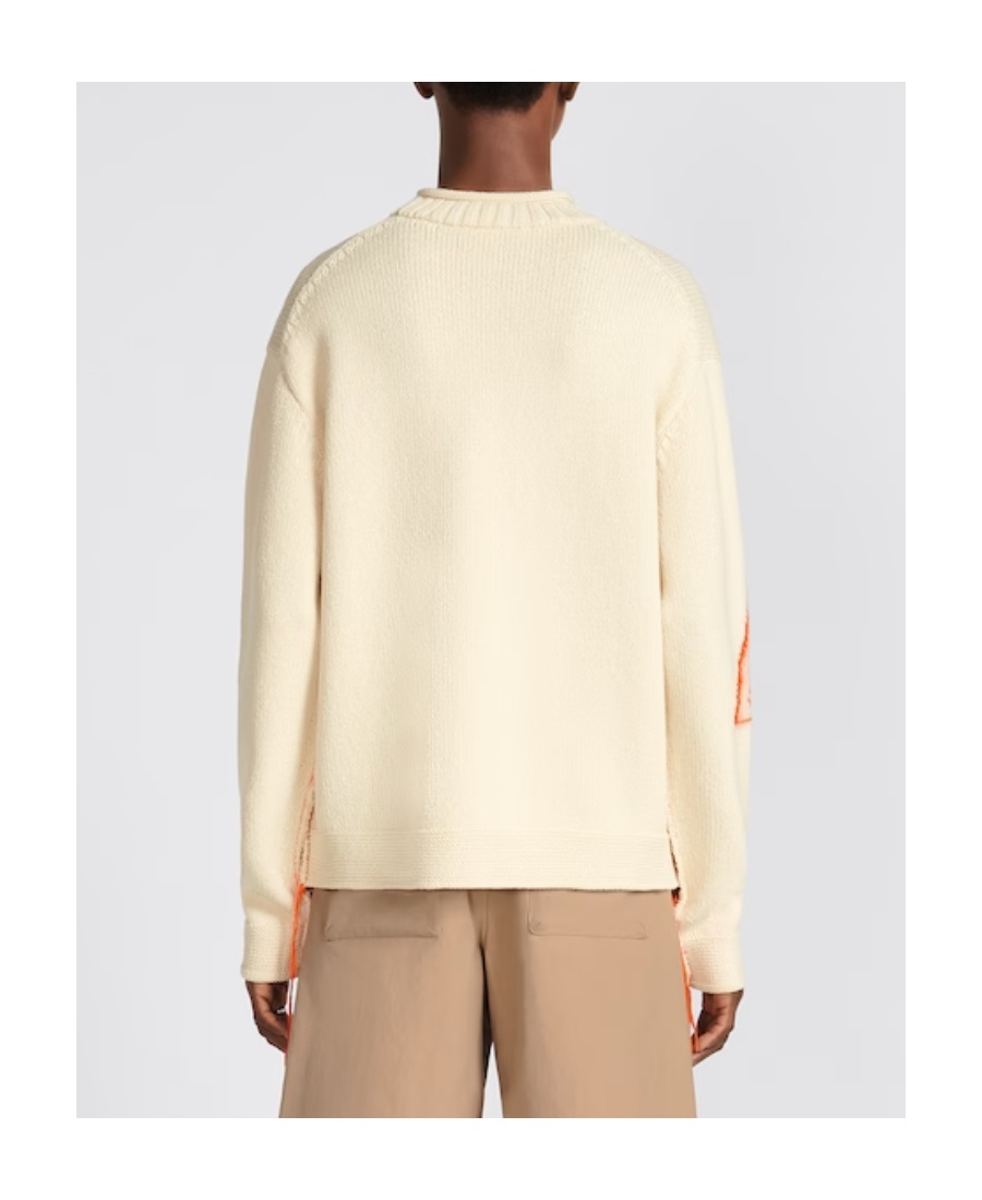 Dior Logo Pattern Jacquard Sweater In Nude