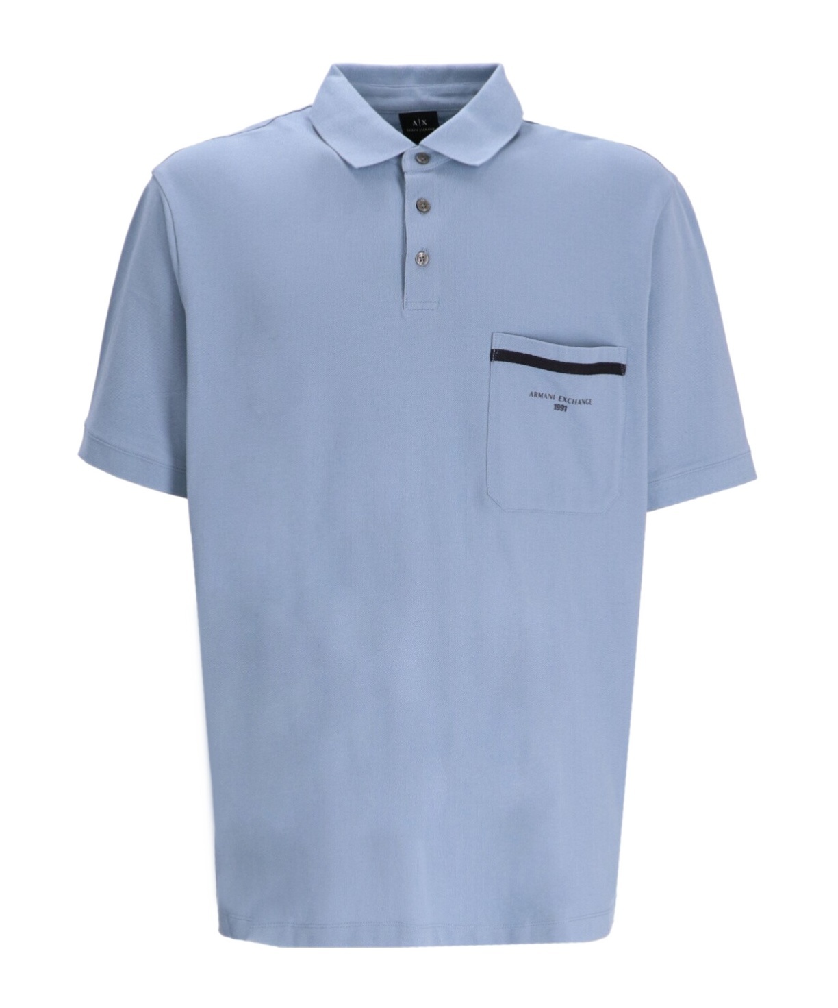 Armani Exchange Short Sleeve Polo Shirt In Blue