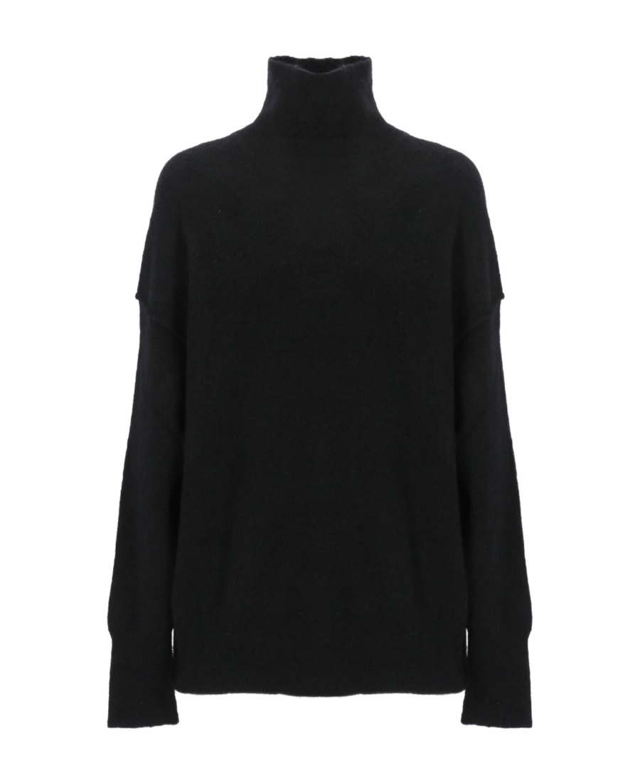 Shop Uma Wang Funnel-neck Knitted Jumper In Black