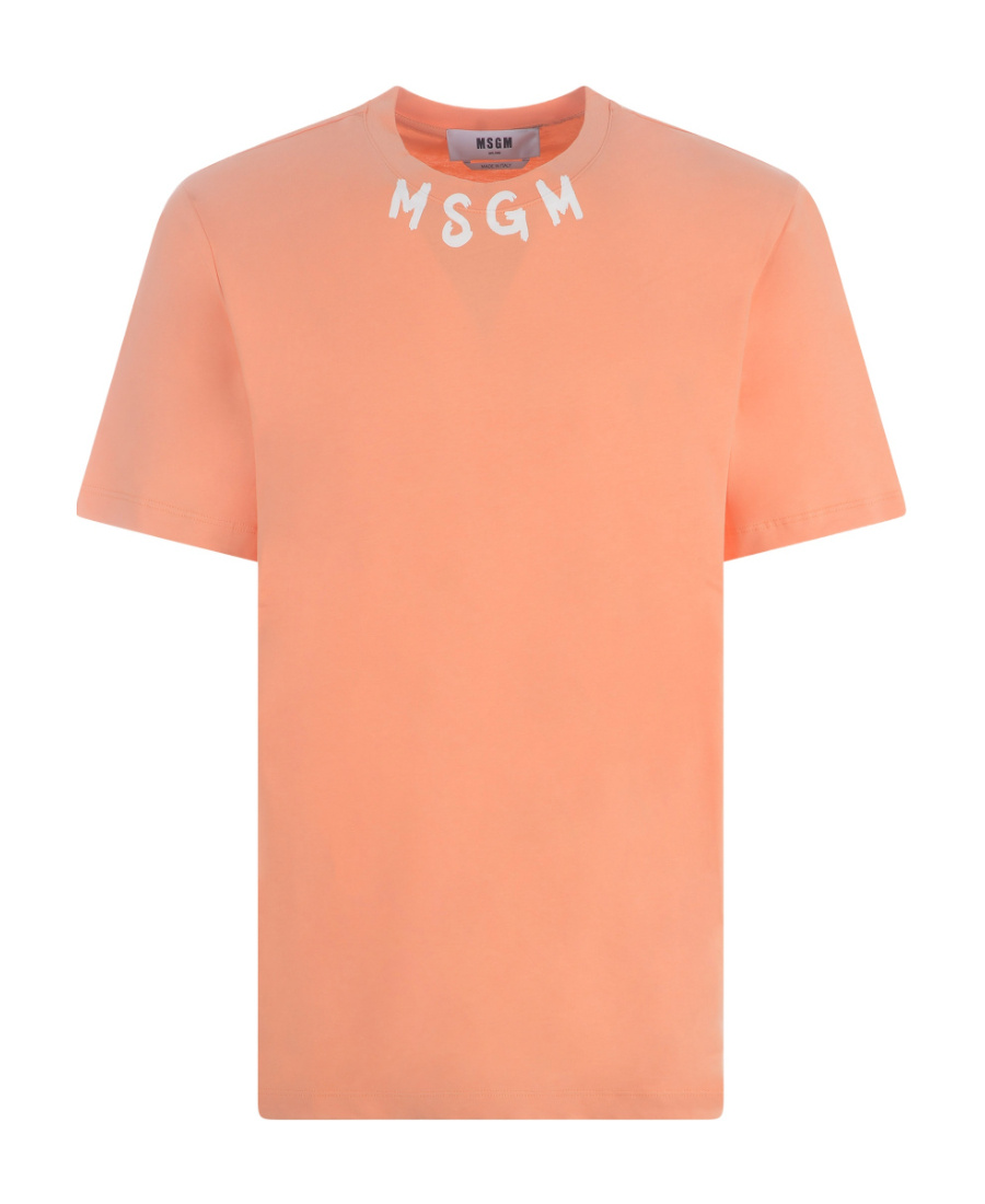 Msgm T-shirt With Round Neck And Short Sleeves In Pink